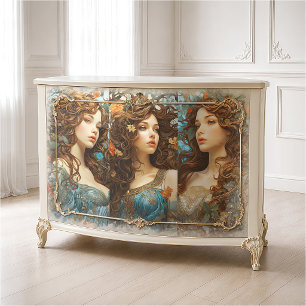 Papier Mousseline Déesse florale Art nouveau vintage Bohème victorie
