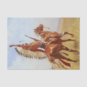 Papier Mousseline « Défi » Art occidental par Frederic Remington
