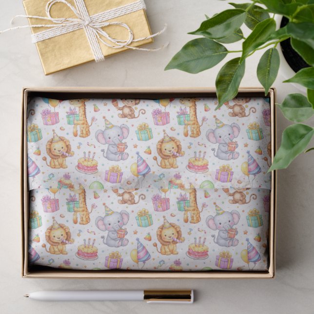 Papier Mousseline Défilé d'animaux de fête – Conception d'anniversai (Cadeau)