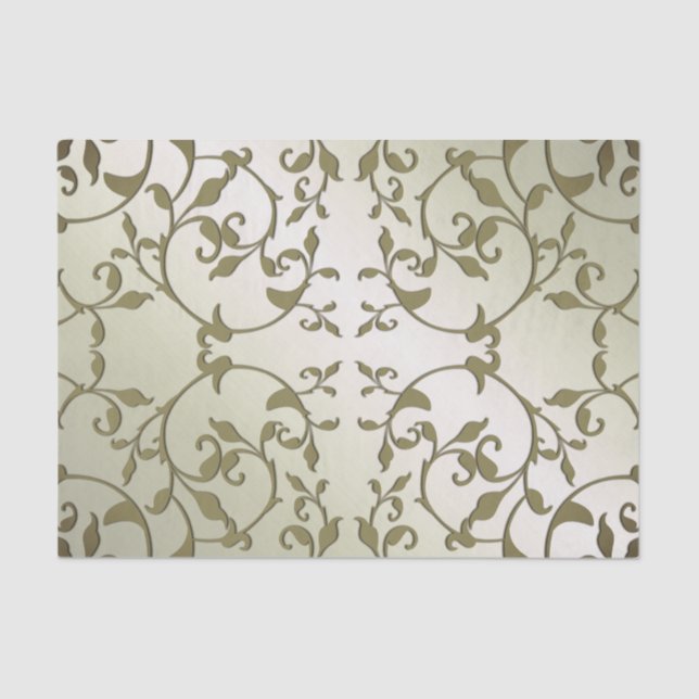 Papier Mousseline Défiler les Feuilles d'Olivier (Recto)