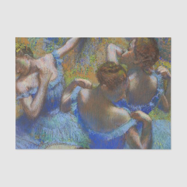 Papier Mousseline Degas Blue Dancers Pastel Fine Art Masterpiece (Recto)