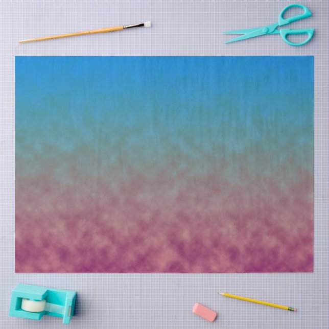 Papier Mousseline Dégradé Céleste (Artisanat)