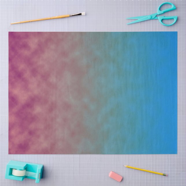 Papier Mousseline Dégradé Céleste (Artisanat)