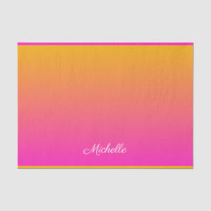 Papier Mousseline dégradé jaune et rose ombre
