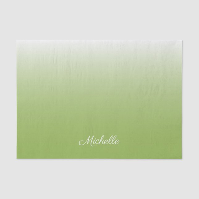 Papier Mousseline dégradé personnalisé vert vert foncé (Recto)
