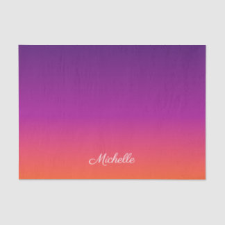 Papier Mousseline dégradé violet, rose et orange foncé