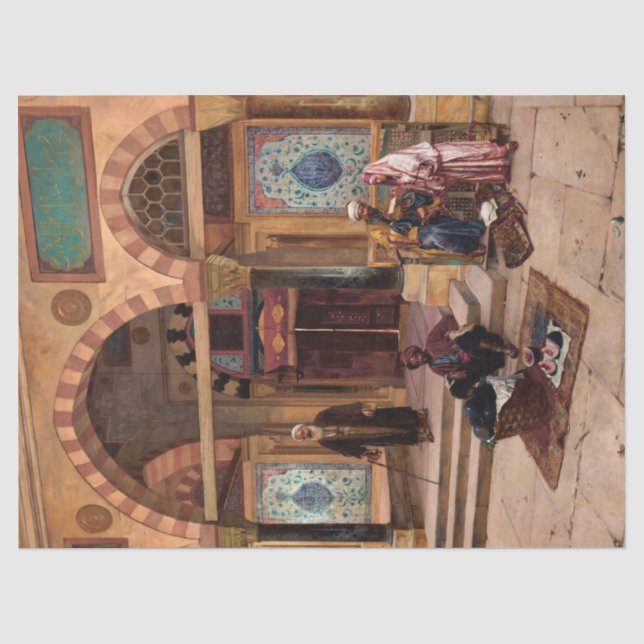Papier Mousseline Dehors de la mosquée par Rudolf Ernst (Recto)