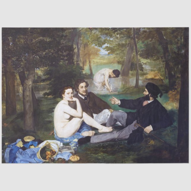 Papier Mousseline Déjeuner sur l'herbe, Manet (Recto)