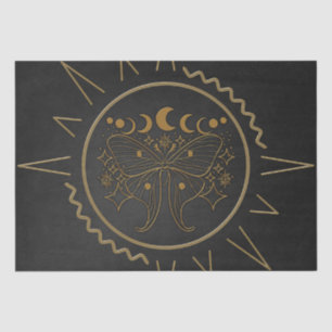 Papier Mousseline D'élégants papillons en figuier doré.