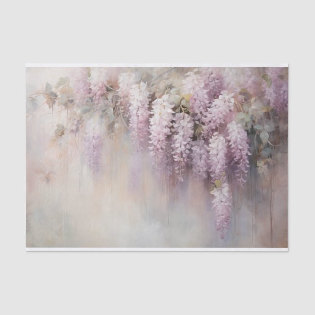 Papier Mousseline Délicat, Doux Belle Flore Élégante Découpage (Recto)