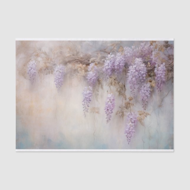 Papier Mousseline Délicat, Doux Belle Flore Élégante Découpage (Recto)