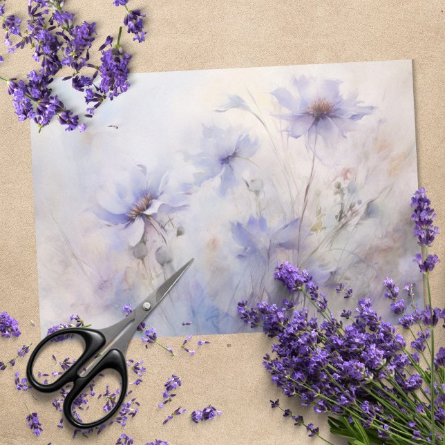 Papier Mousseline Délicate, Élégante Découpage Floral d'Anémone Viol (Créateur téléchargé)