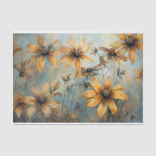 Papier Mousseline Délicate, Élégante Découpage Florale de Rudbeckia 