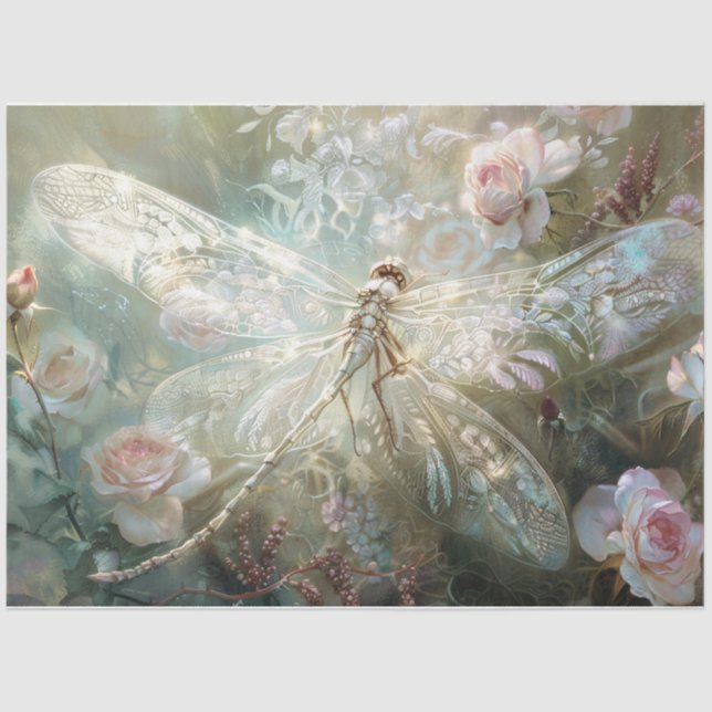 Papier Mousseline Délicate libellule (Recto)