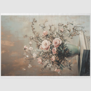 Papier Mousseline Délicieux, Nature morte, floral rose rose vintage 