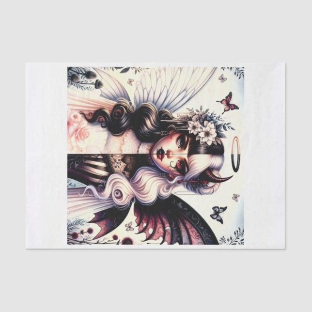 Papier Mousseline Demi-Angel Devil Dark Beauty Broché Wing Fairy (Recto)