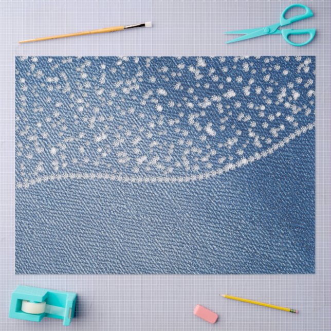 Papier Mousseline Denim Blue Jeans Diamond  (Artisanat)