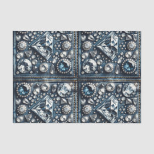 Papier Mousseline Denim & Diamonds Bling Bijou Glamour