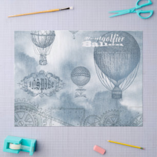 Papier Mousseline Denim Steampunk