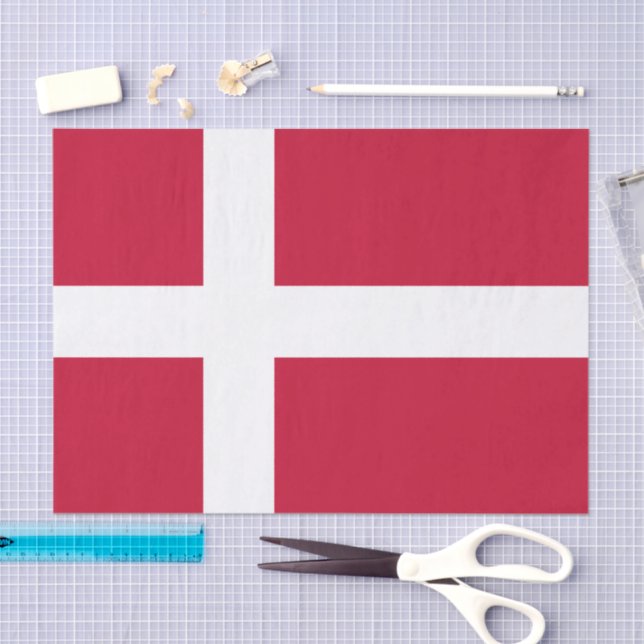Papier Mousseline Denmark tissue paper, Danish Flag tissue paper (Artisanat)