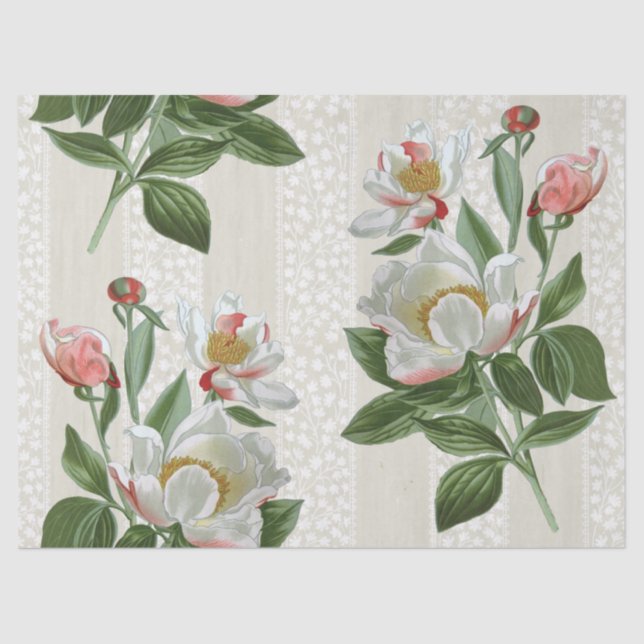 Papier Mousseline Dentelle de dentelle florale rose page de découpag (Recto)