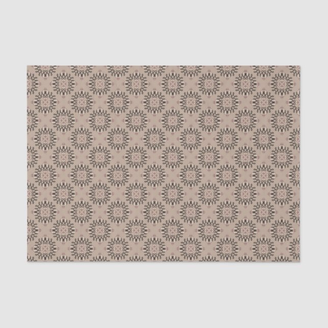 Papier Mousseline Dentelle de ligree occidental Taupe noir Tissu (Recto)
