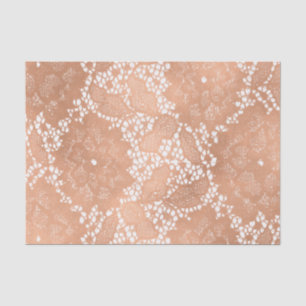 Papier Mousseline Dentelle d'or rose et mariage floral élégant