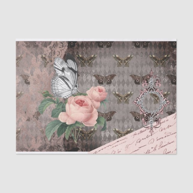 Papier Mousseline Dentelle et papillons de nuit Apothecary Journal d (Recto)