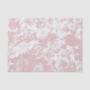 Papier Mousseline Dentelle florale blanche de corail rose à la mode