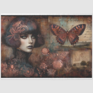 Papier Mousseline Dentelle gothique Ephémère papillon Lady Découpage