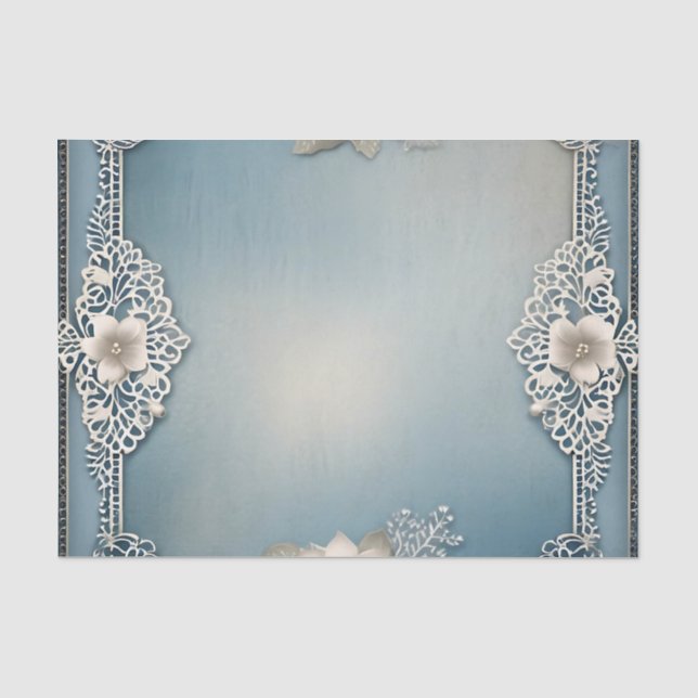 Papier Mousseline Dentelle Vintage et florale (Recto)