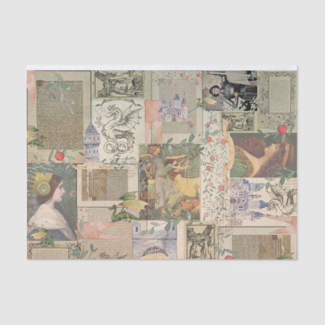 Papier Mousseline Déposez Votre Propre Papier Tissu Dragon (Recto)