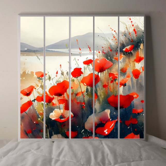 Papier Mousseline Des pavots rouges à côté d'une page de découpage d (Créateur téléchargé)