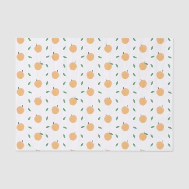 Papier Mousseline Des pêches simples avec Motif Feuille (Recto)