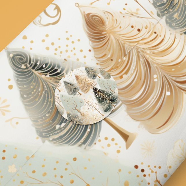 Papier Mousseline Des tons neutres captivant la magie de Noël (Tissue paper in neutral tones with autumn trees for the holidays. Grab matching stickers too! )