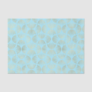 Papier Mousseline Design Art Déco, Motif Turquoise et or