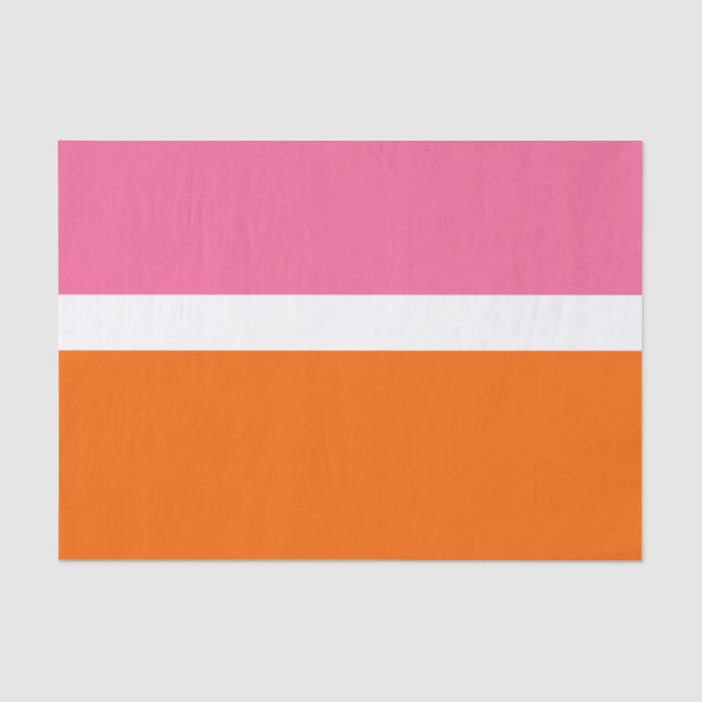 Papier Mousseline Design de bloc de couleur rose blanc orange clair (Recto)