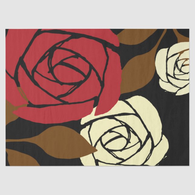 Papier Mousseline Design de fleurs Roses japonaises (Recto)