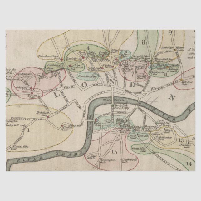 Papier Mousseline Design de la série City Map 8 (Recto)