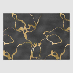 Papier Mousseline Design de luxe noir et or motif glam