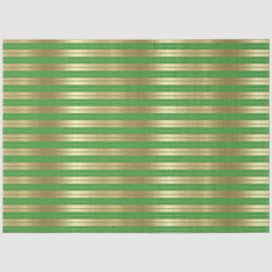 Papier Mousseline Design de série de bandes vert et or 6