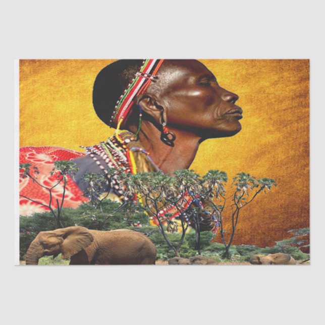 Papier Mousseline Design de style africain (Recto)