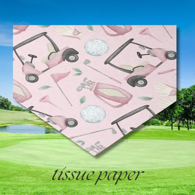 Papier Mousseline Design élégant rose féminin de golf (Créateur téléchargé)
