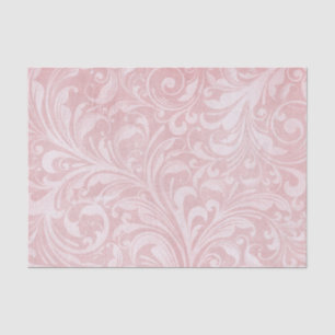 Papier Mousseline Design fleuri rose dénudé