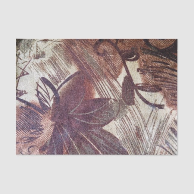 Papier Mousseline Design floral Brown Abstrait 1 (Recto)