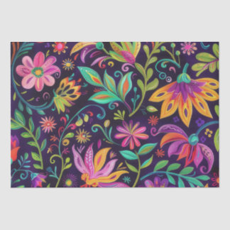 Papier Mousseline Design floral lunaire