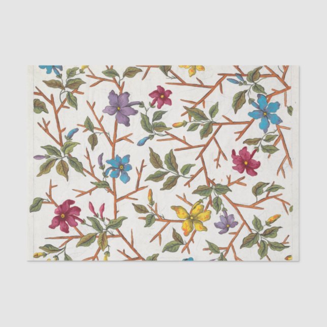 Papier Mousseline Design floral pour Textile imprimé Pl XIX (Recto)