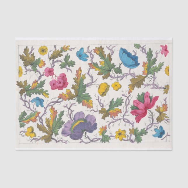 Papier Mousseline Design floral pour Textile imprimé Pl XVII (Recto)