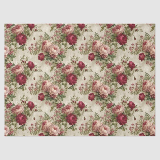 Papier Mousseline Design floral romantique (Recto)