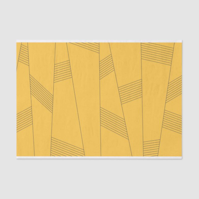 Papier Mousseline Design graphique abstrait simple, jaune et moderne (Recto)